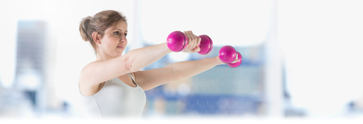 woman with weights